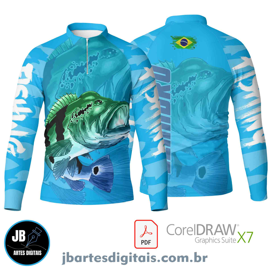 Arte camiseta pesca esportiva (MODELO 01)