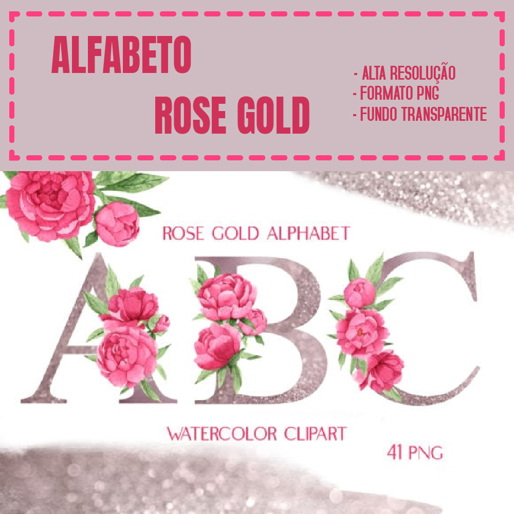 KIT DIGITAL ALFABETO ROSE GOLD
