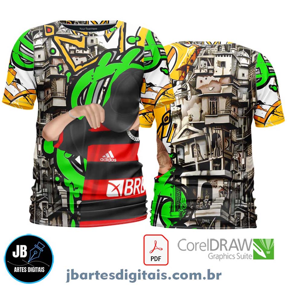 Arte camiseta Quebrada Sublimação Total (MODELO 09)