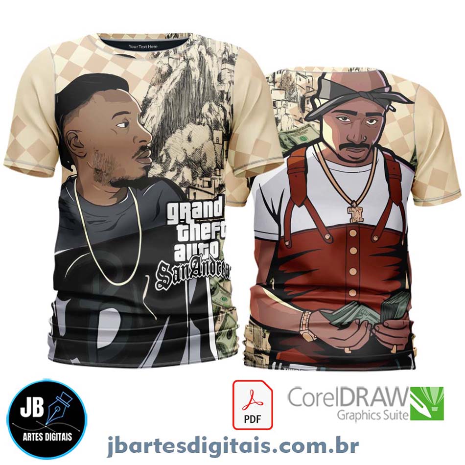 Arte camiseta Quebrada Sublimação Total (MODELO 10)