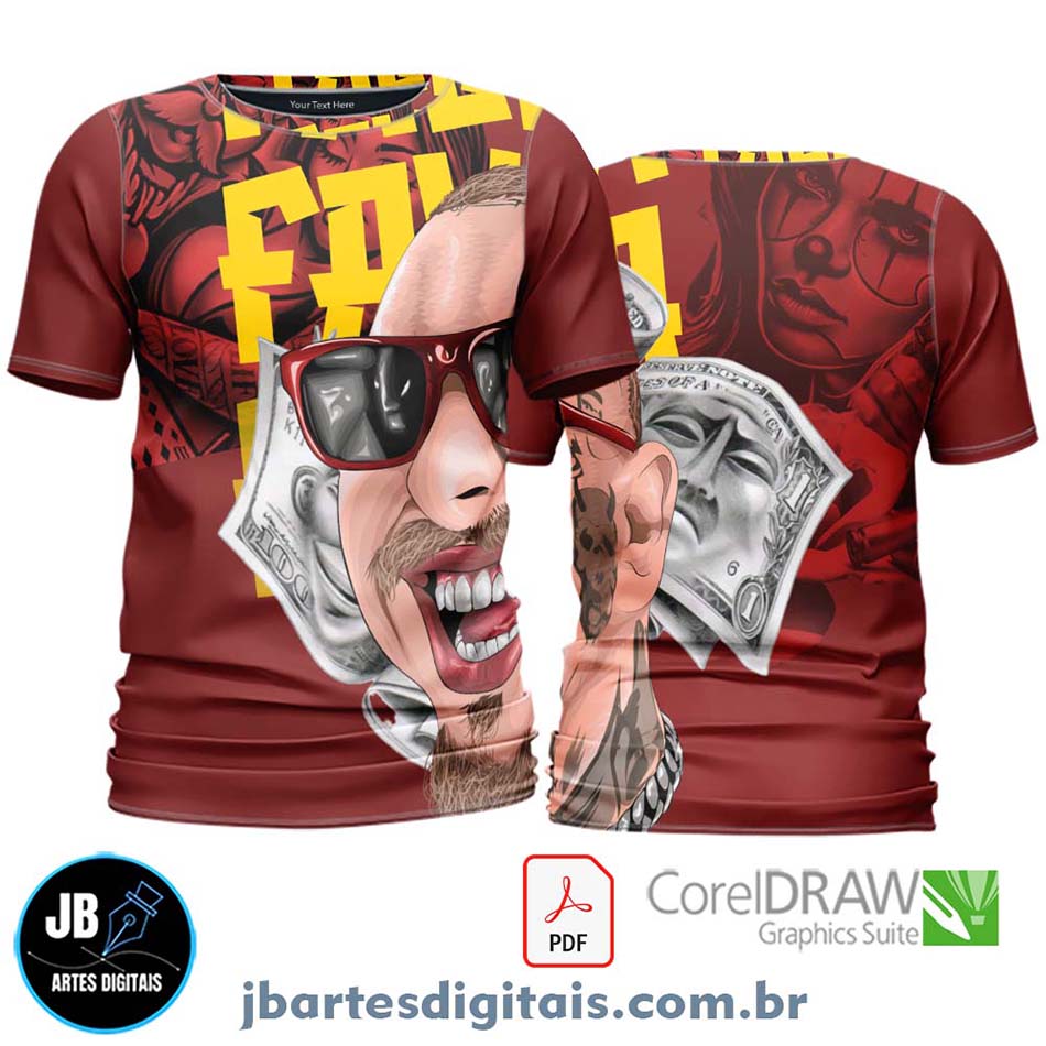 Arte camiseta Quebrada Sublimação Total (MODELO 11)