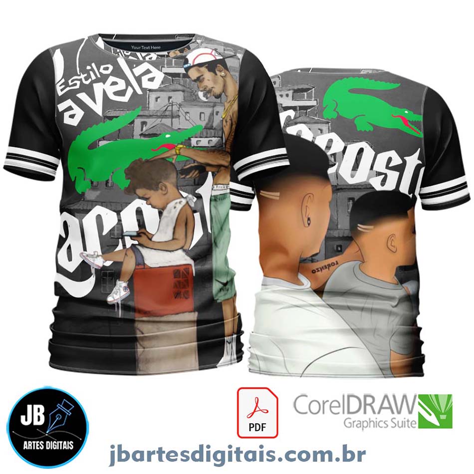 Arte camiseta Quebrada Sublimação Total (MODELO 15)