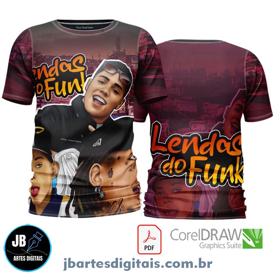 Arte camiseta Quebrada Sublimação Total (MODELO 16)