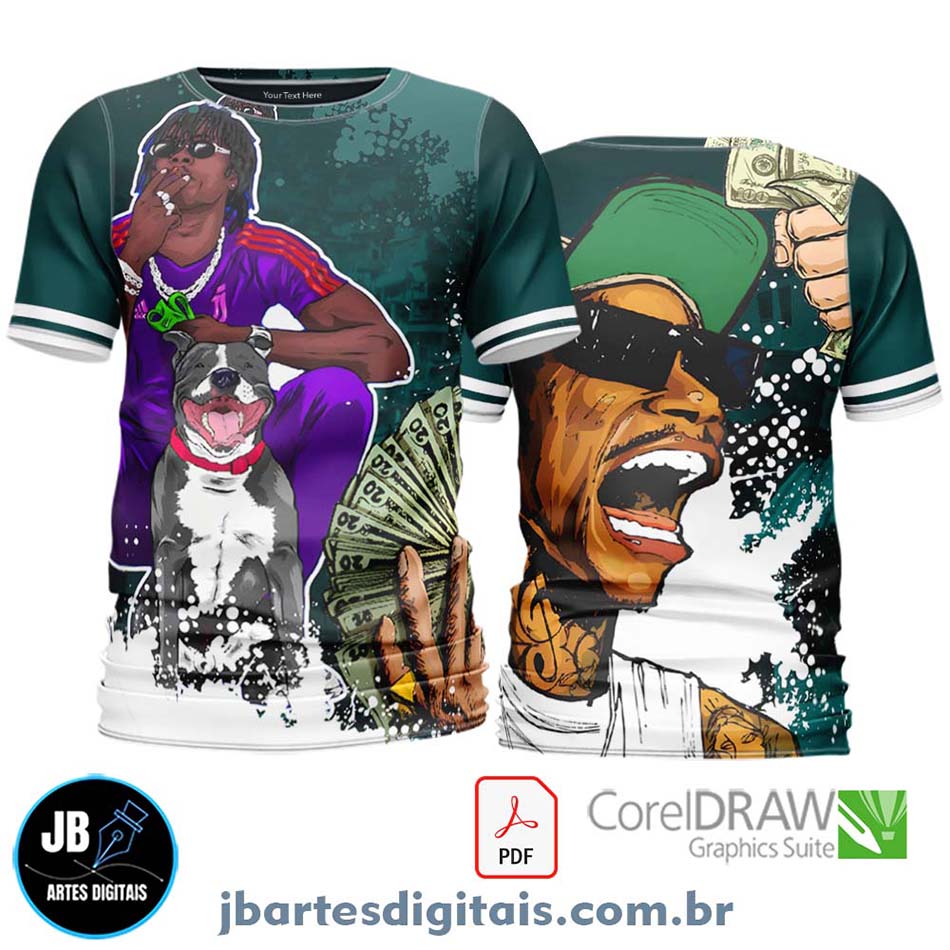 Arte camiseta Quebrada Sublimação Total (MODELO 18)