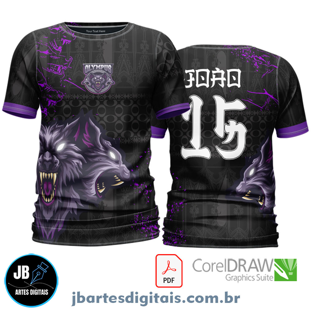 Arte camiseta Interclasse Sublimação Total (3 LOBOS)