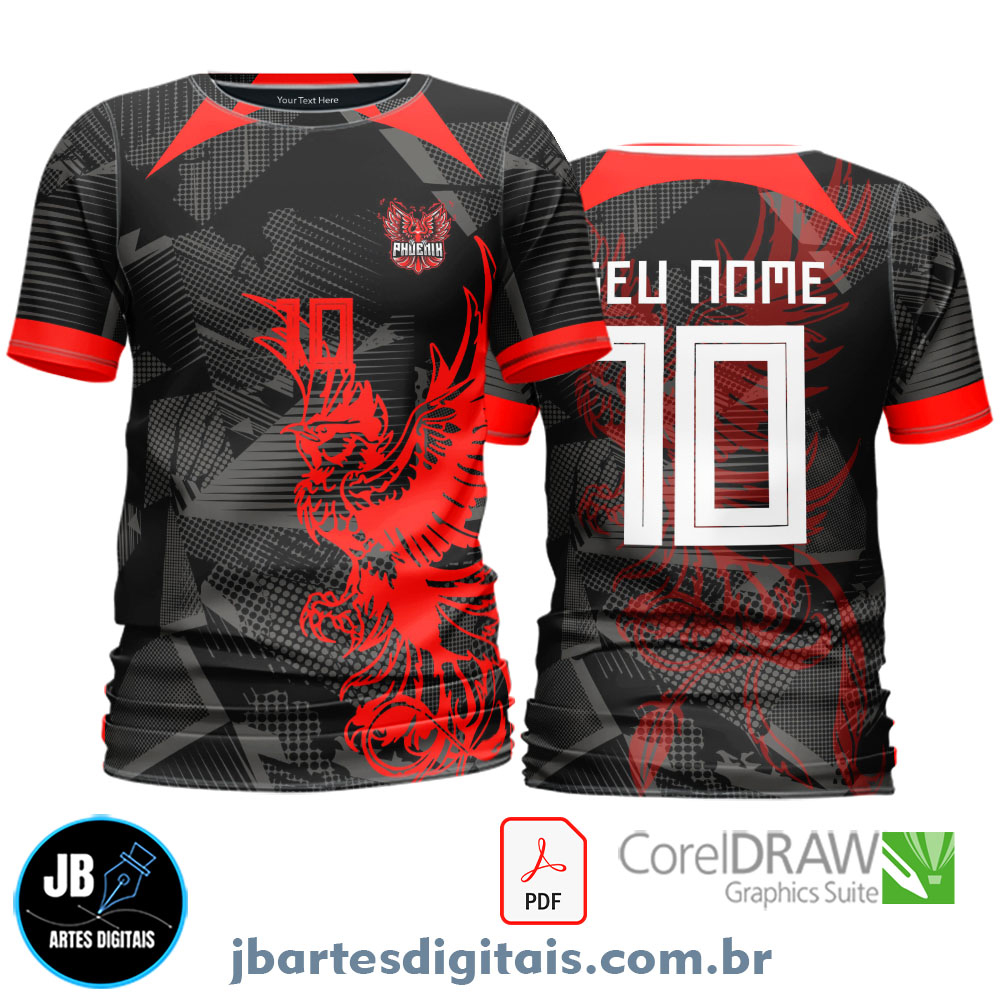 Arte camiseta Interclasse Sublimação Total (FENIX RED)