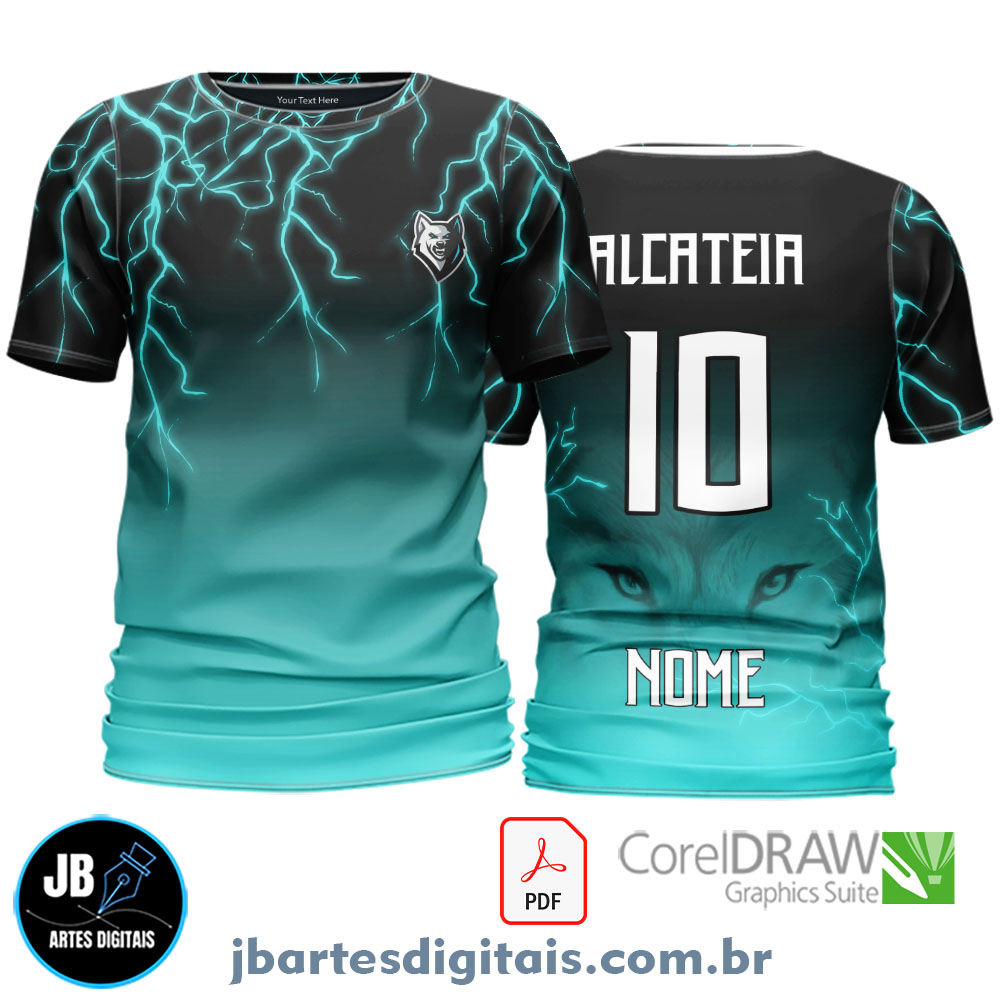 Arte camiseta Interclasse Sublimação Total (LOBO ALCATEIA RAIOS)