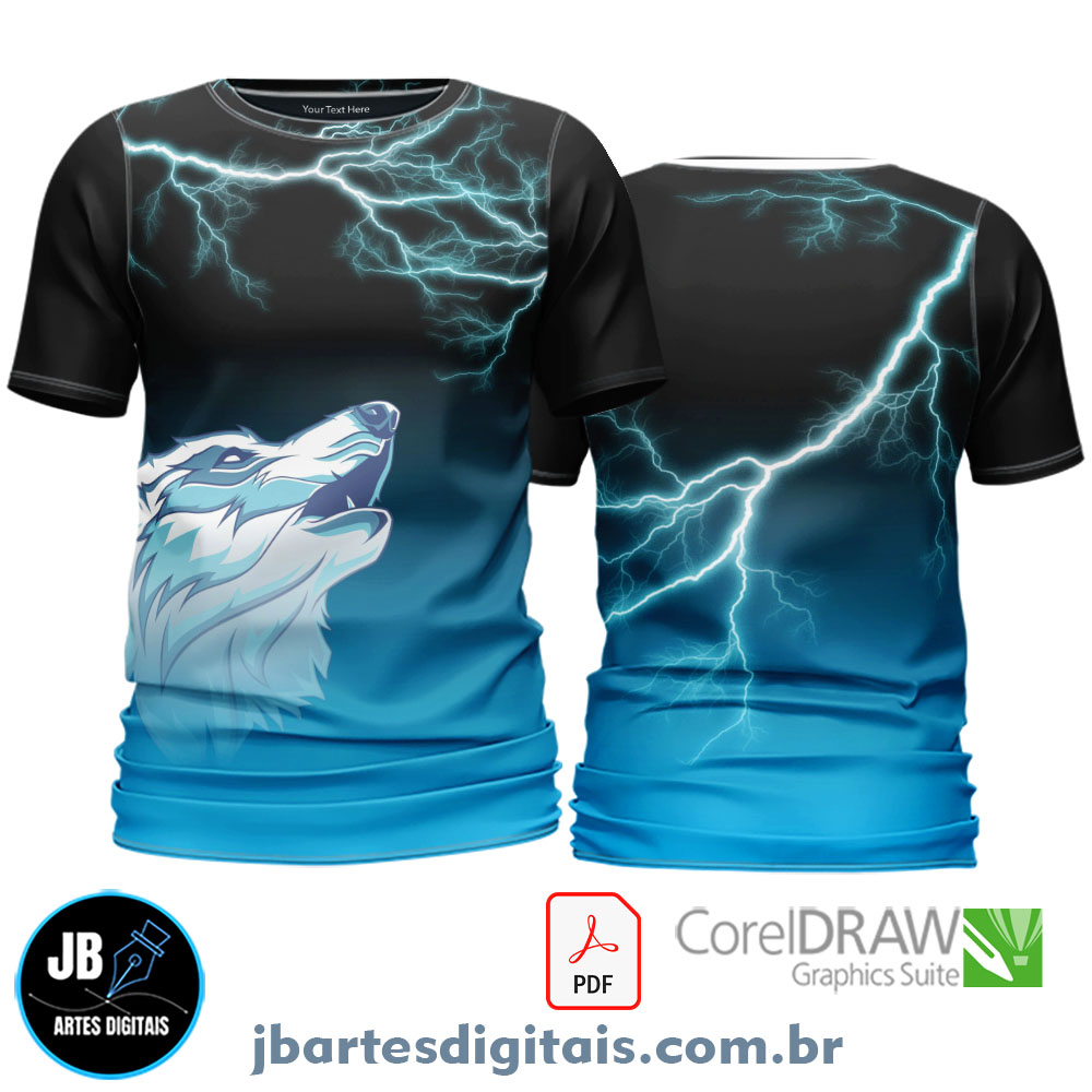 Arte camiseta Interclasse Sublimação Total (LOBO BRANCO)
