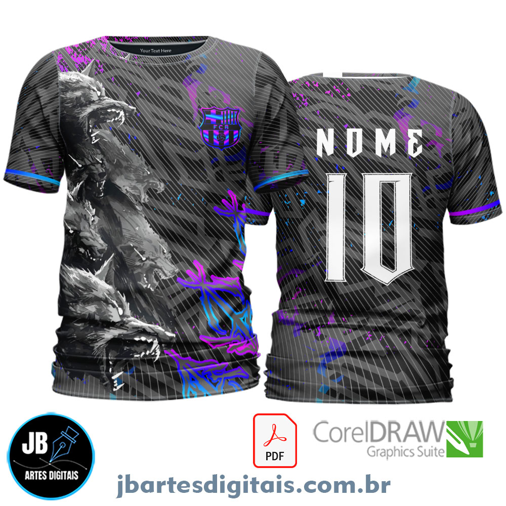 Arte camiseta Interclasse Sublimação Total (LOBOS BRAVOS)