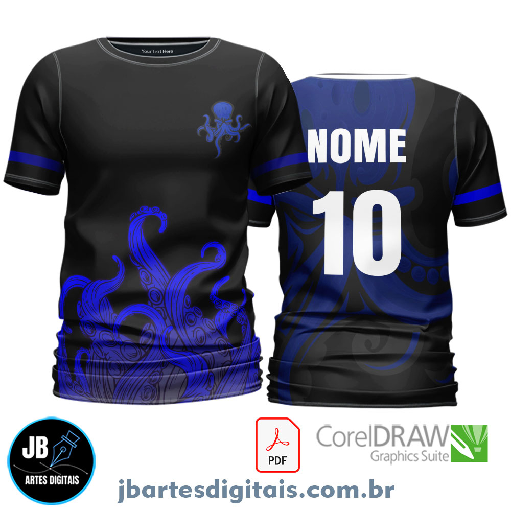 Arte camiseta Interclasse Sublimação Total (POLVO AZUL)