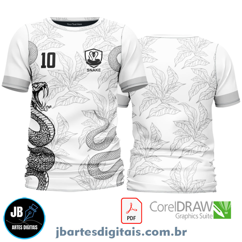 Arte camiseta Interclasse Sublimação Total (SERPENTE BRANCA)