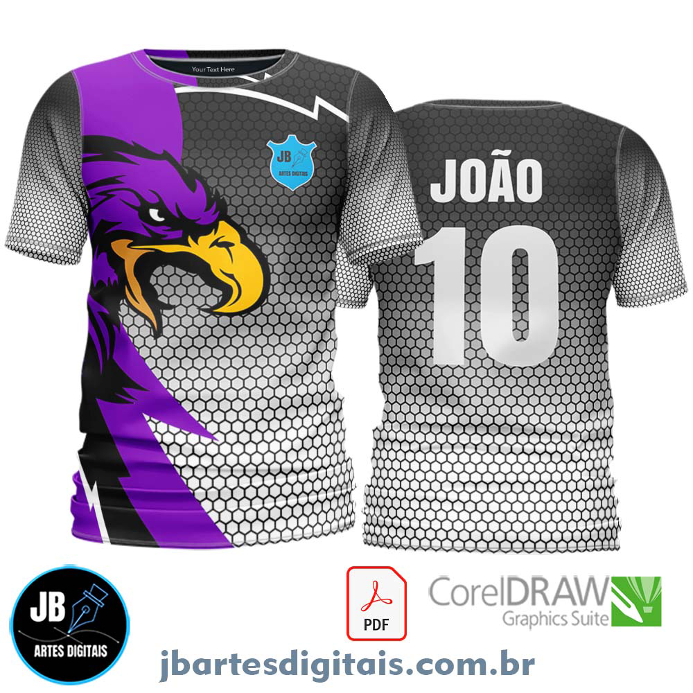 Arte camiseta Futebol Sublimação Total (AGUIA ROXA)