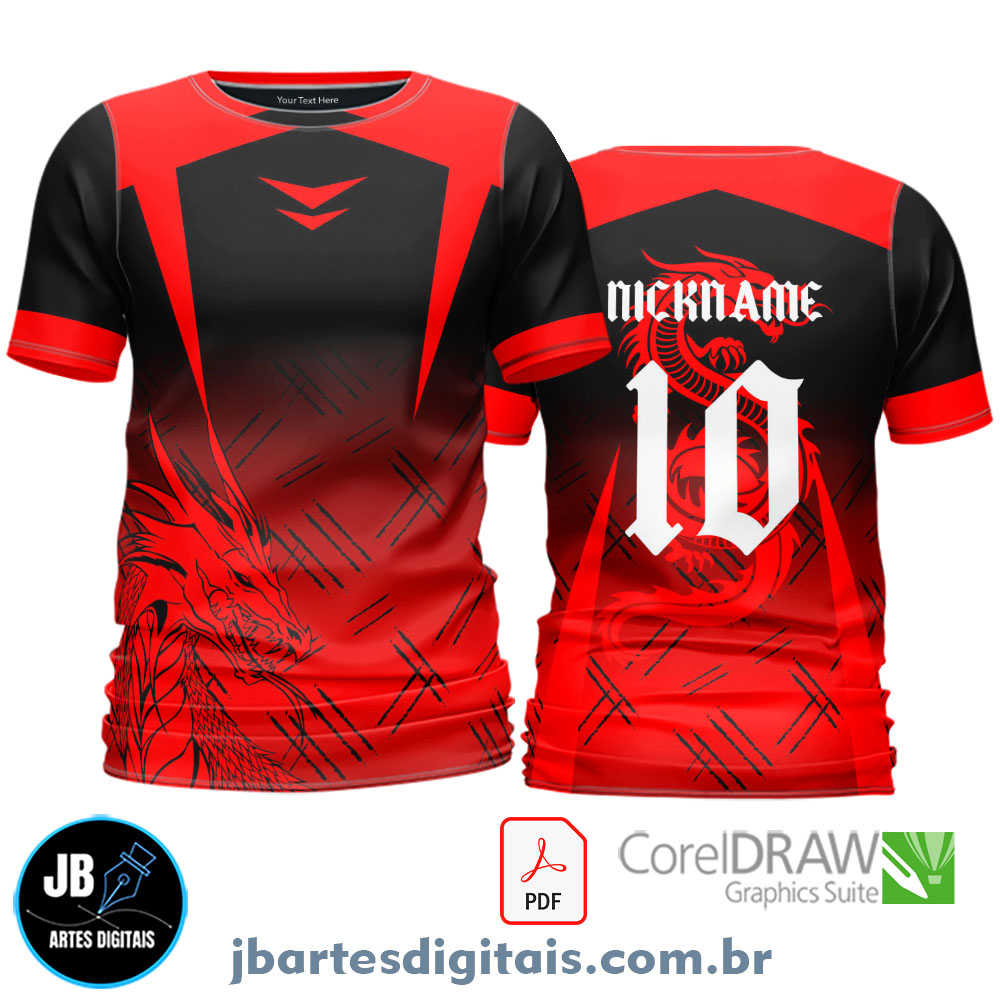 Arte camiseta Interclasse Sublimação Total (DRAGAO RED)