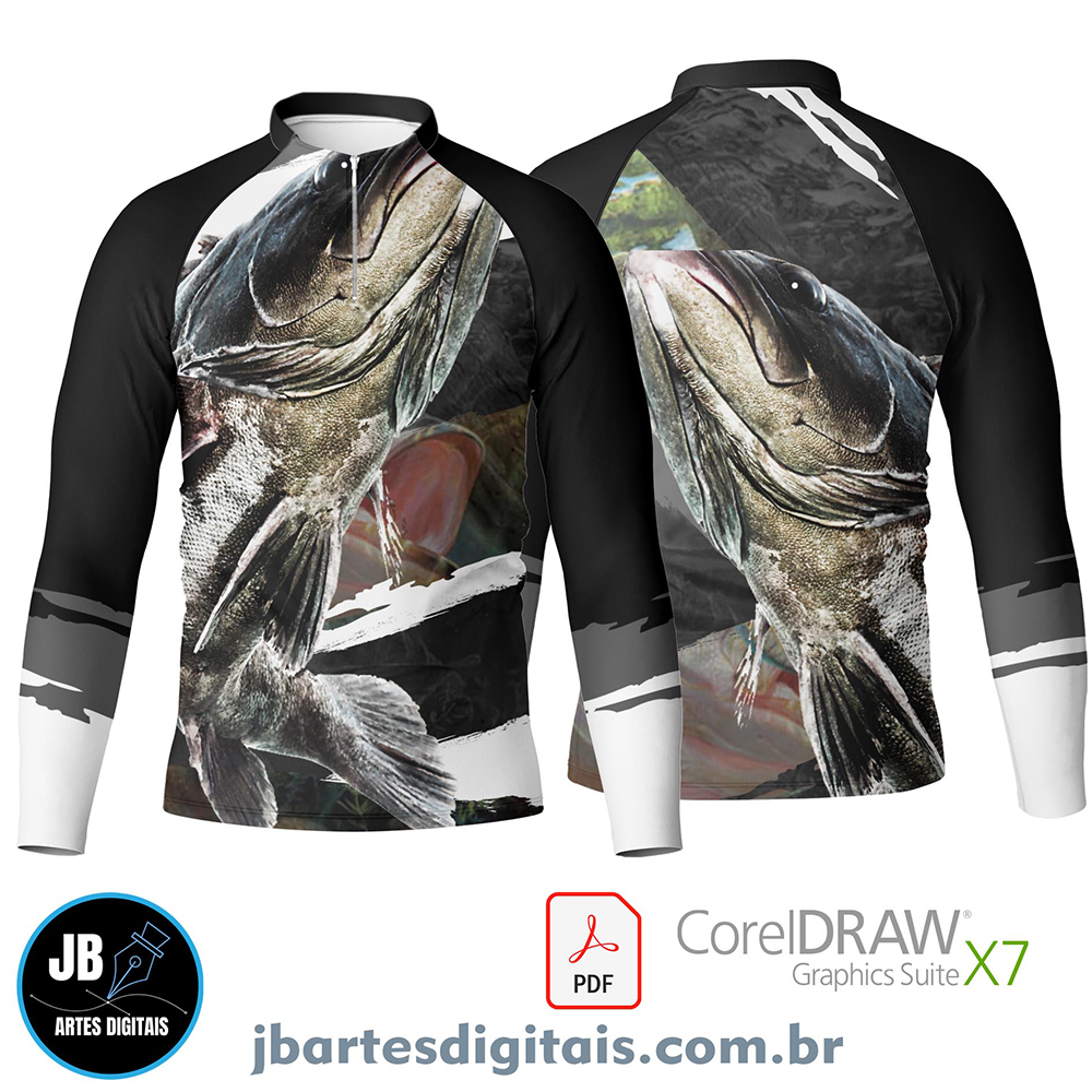 Arte camiseta pesca esportiva (MODELO 14)