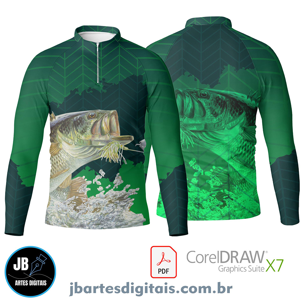 Arte camiseta pesca esportiva (MODELO 15)