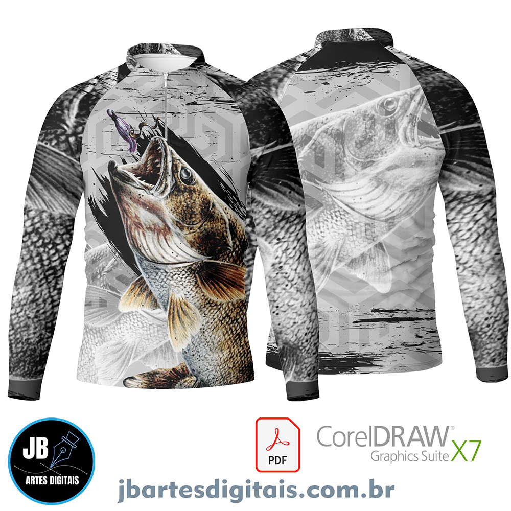 Arte camiseta pesca esportiva (MODELO 17)