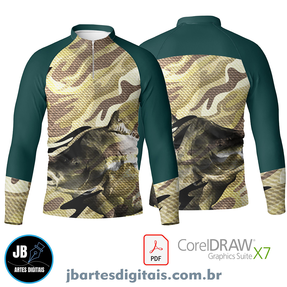 Arte camiseta pesca esportiva (MODELO 25)