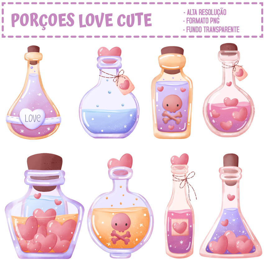 KIT DIGITAL PORÇOES LOVE CUTE