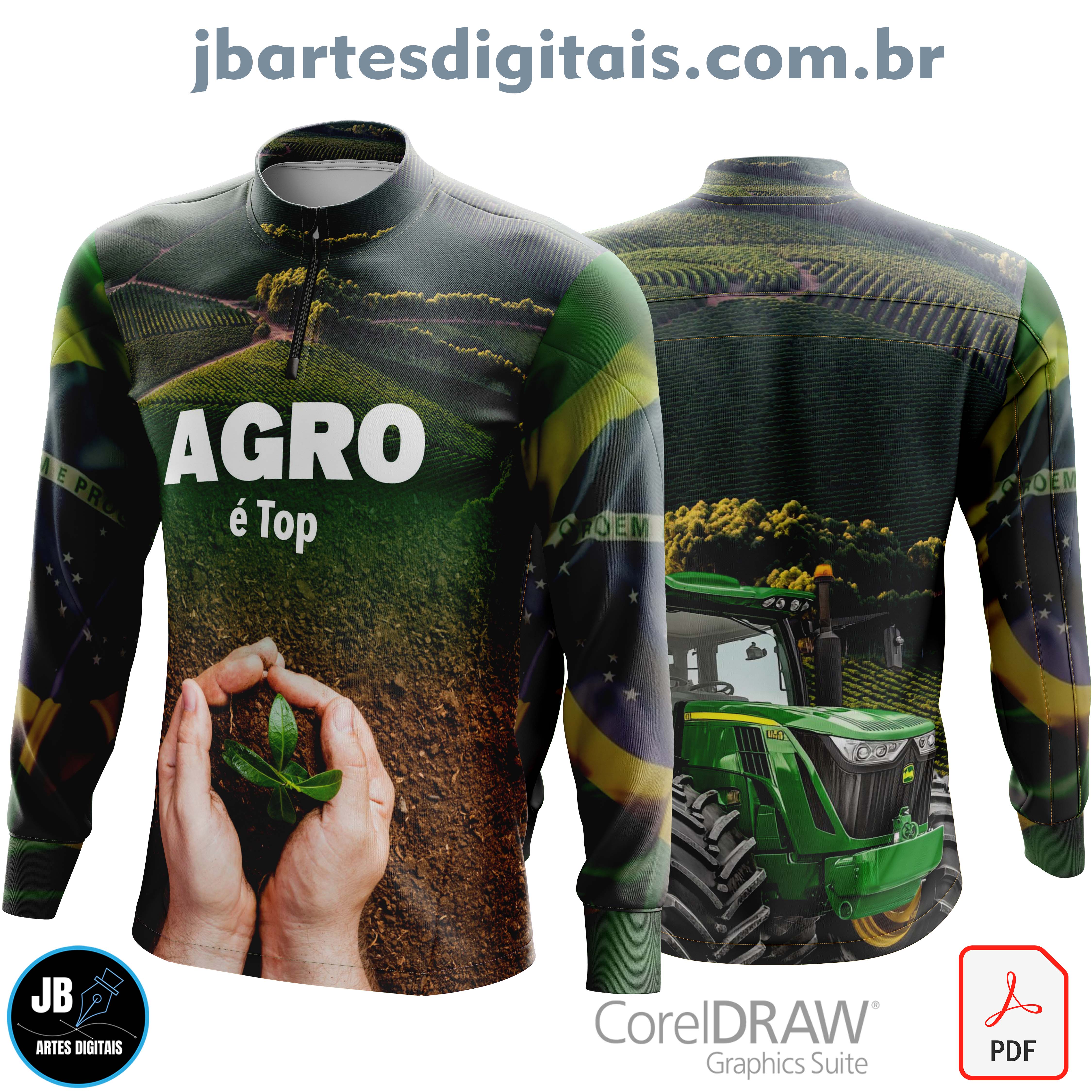Arte camiseta AGRO - TRATOR VERDE