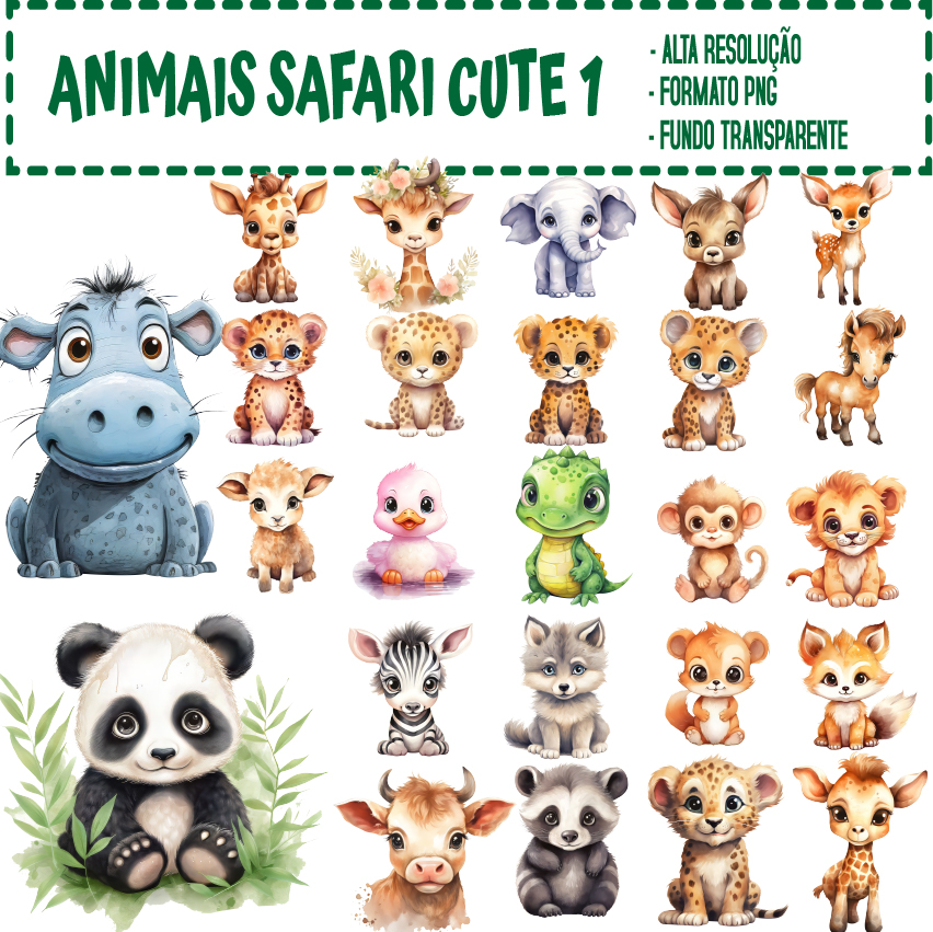 KIT DIGITAL ANIMAIS SAFARI CUTE1