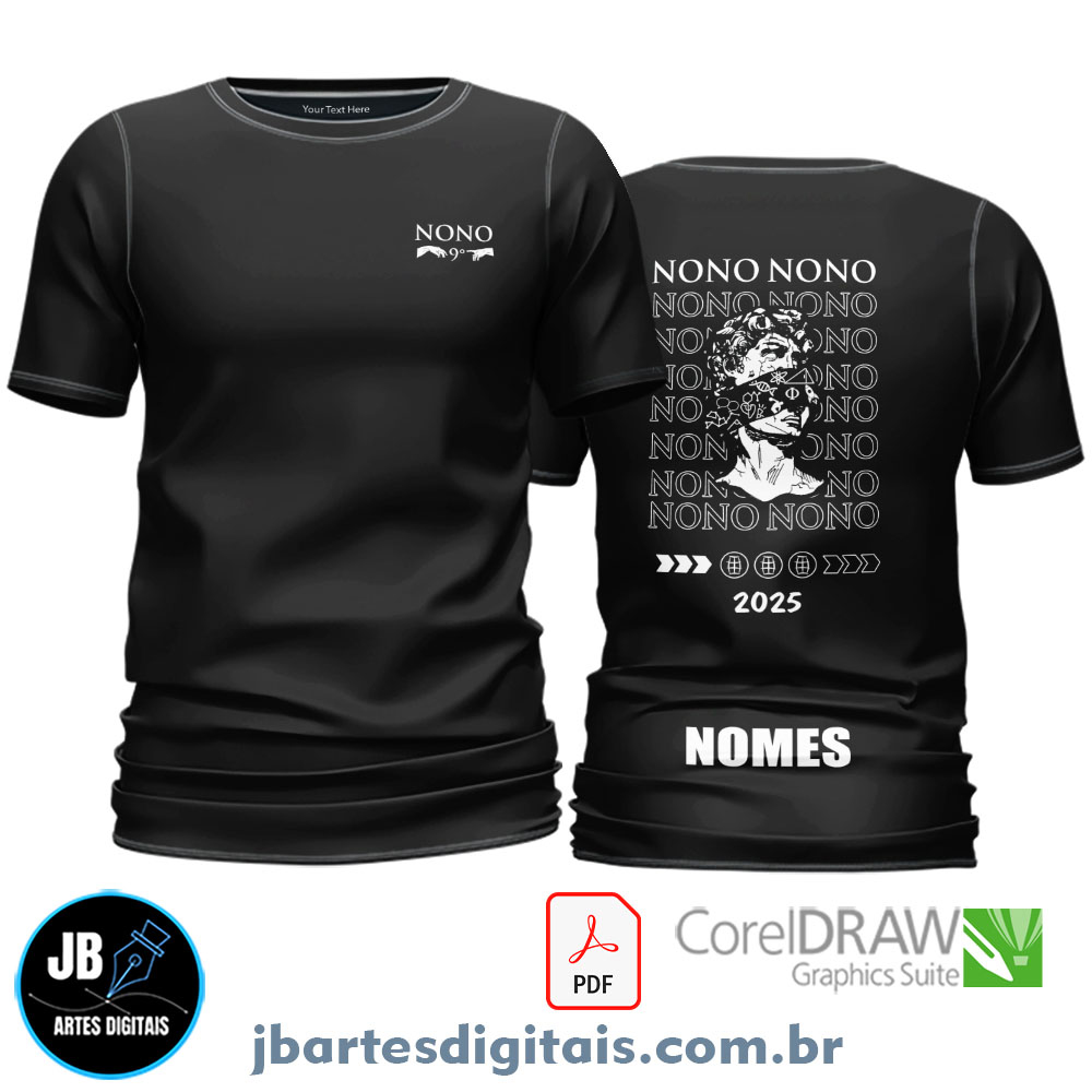 Arte camiseta Nono Ano (ESTÁTUA ANTIGA 2)