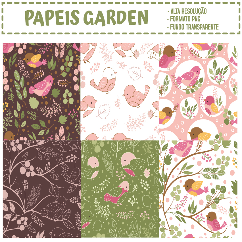 KIT DIGITAL PAPEIS GARDEN