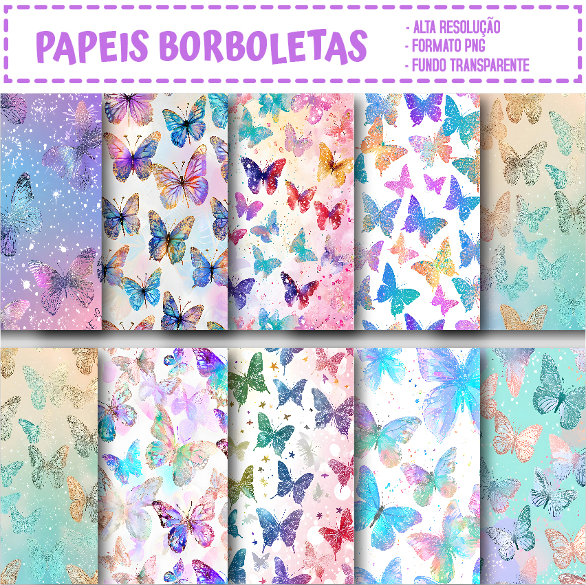KIT DIGITAL PAPEIS BORBOLETAS 2