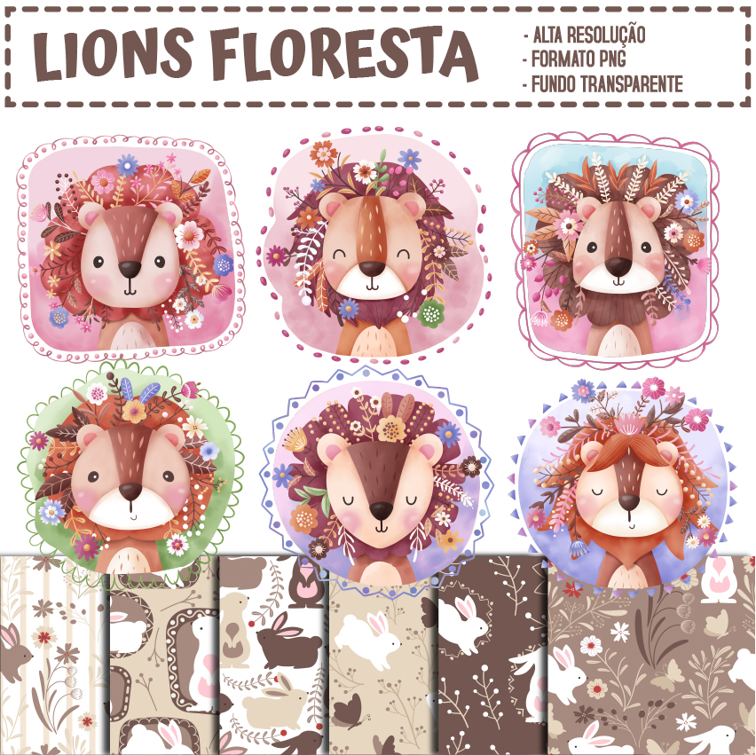 KIT DIGITAL LIONS FLORESTA