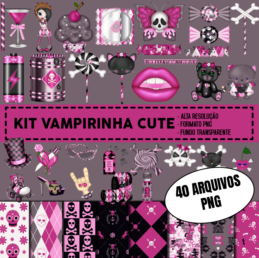 KIT DIGITAL VAMPIRINHA CUTE