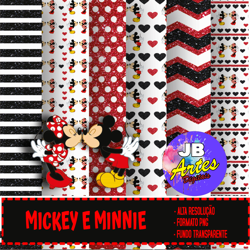 KIT DIGITAL MICKEY E MINNIE NAMORADOS