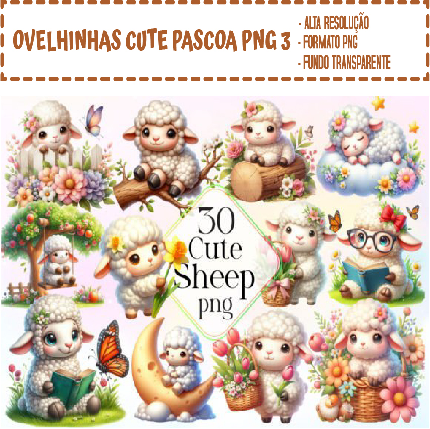 OVELHINHAS CUTE PASCOA PNG 3