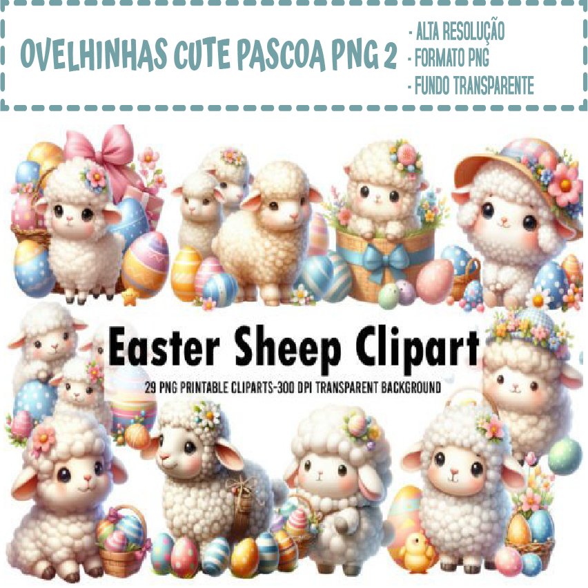 OVELHINHAS CUTE PASCOA PNG 2