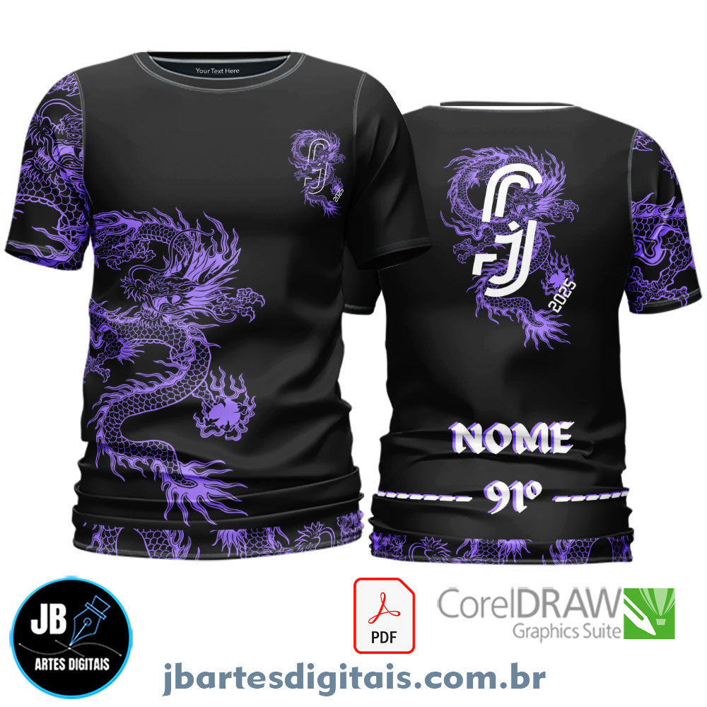 Arte camiseta Nono Ano (DRAGAO ROXO)