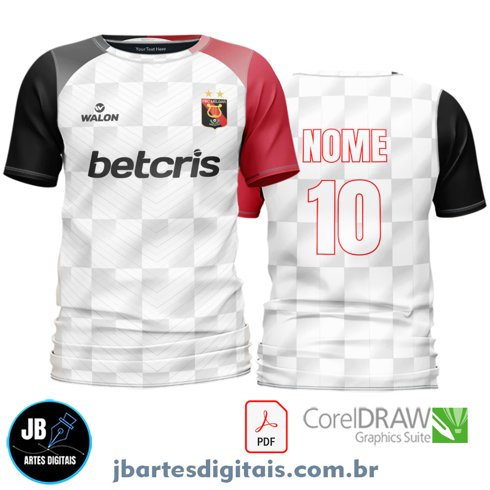 Arte camiseta Futebol Sublimação Total (MELGAR FC)