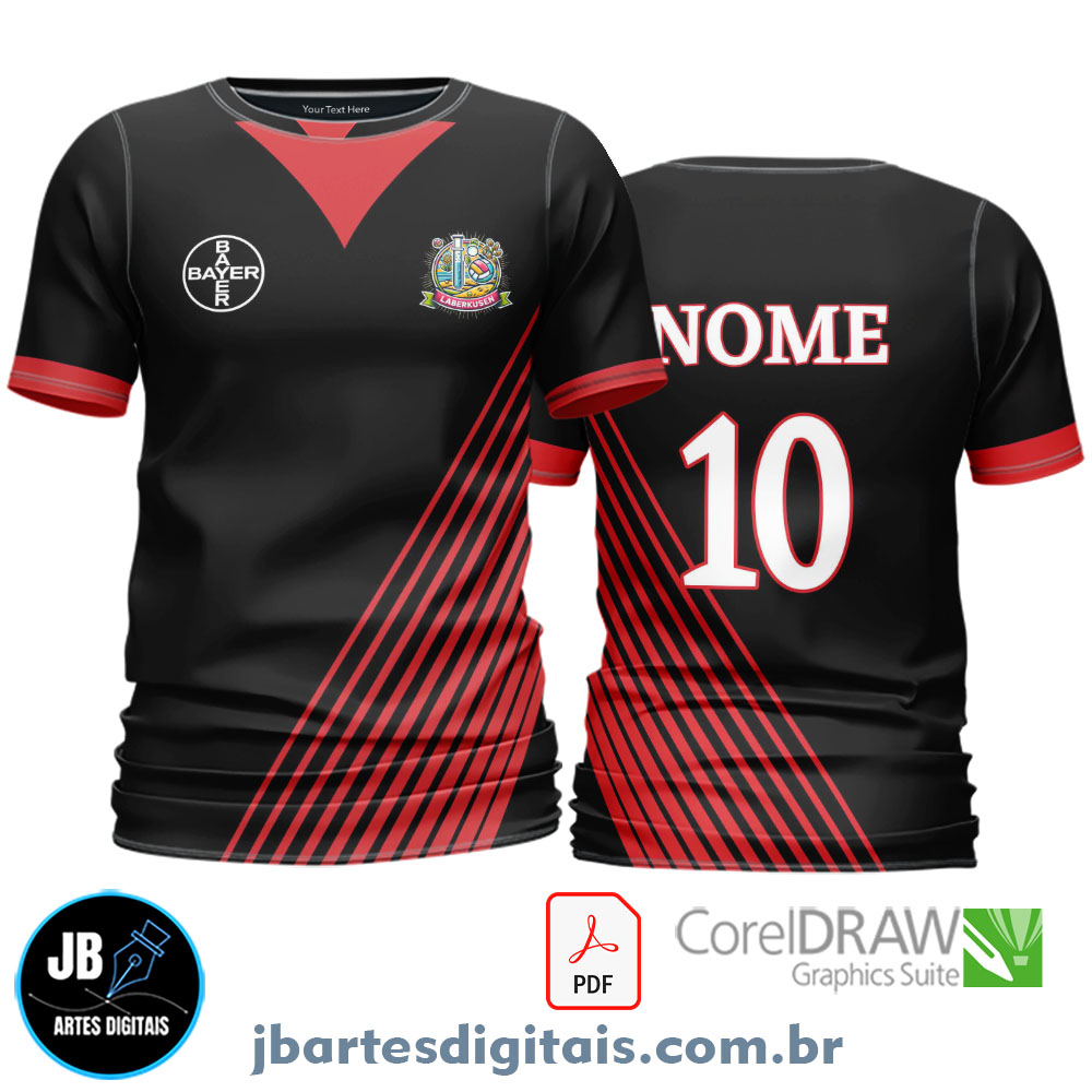 Arte camiseta Futebol Sublimação Total (LINES RED)