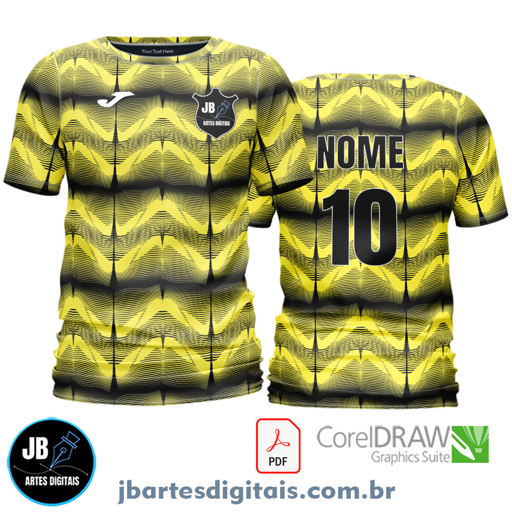 Arte camiseta Futebol Sublimação Total (GEOMETRICO AMARELO)