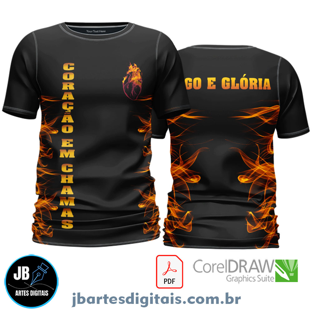 Arte camiseta FOGO E GLORIA