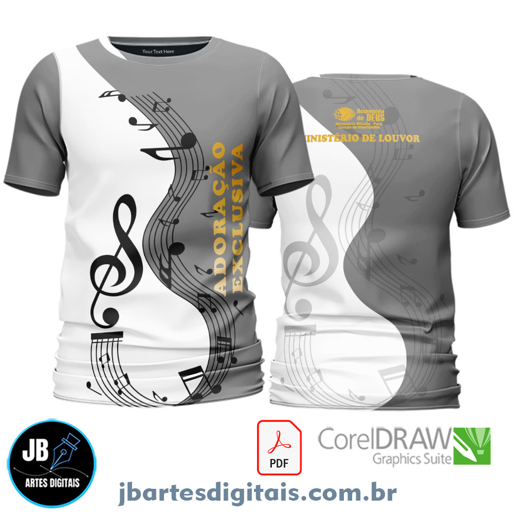 Arte camiseta MINISTERIO DE LOUVOR CINZA
