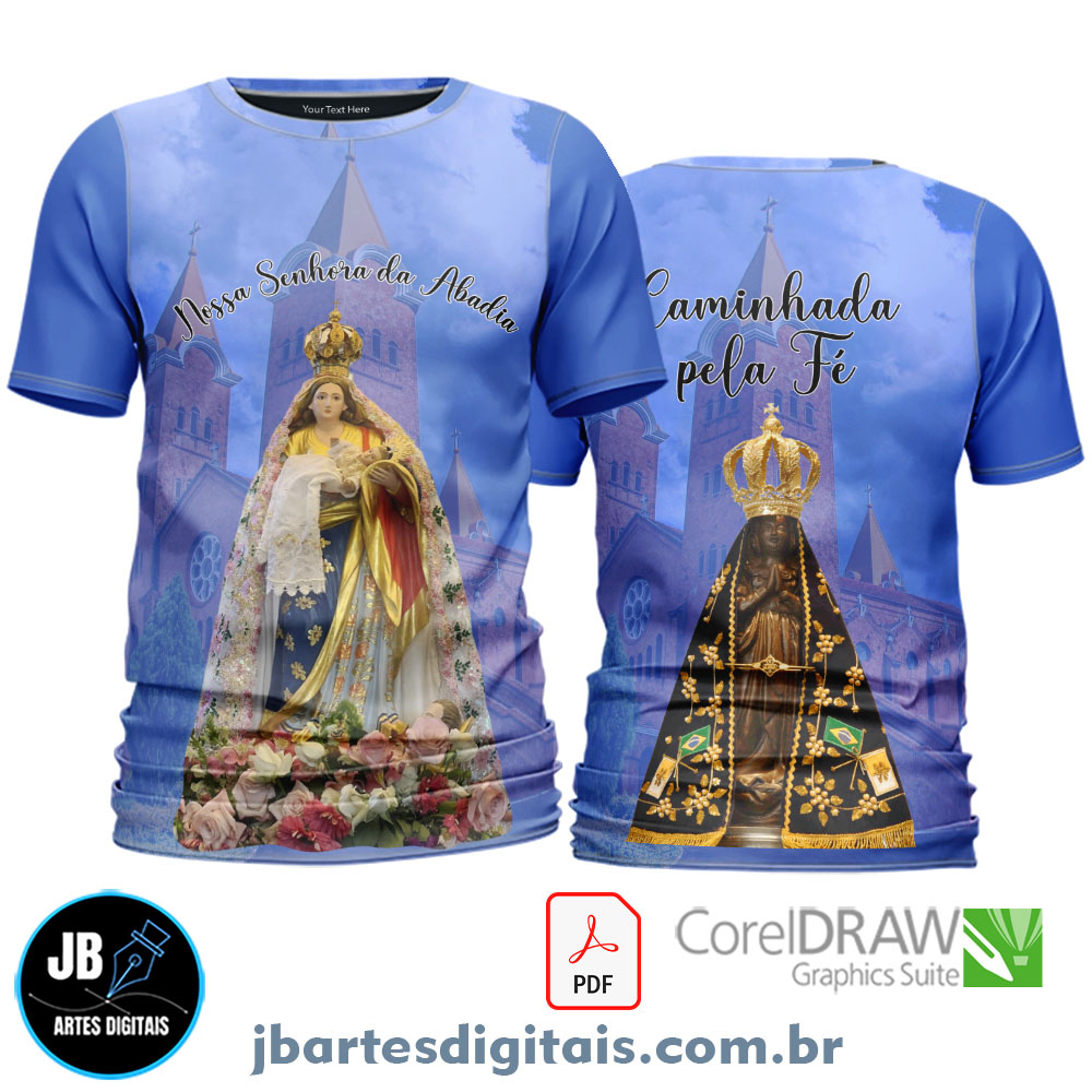 Arte camiseta NS ABADIA  E NS APARECIDA