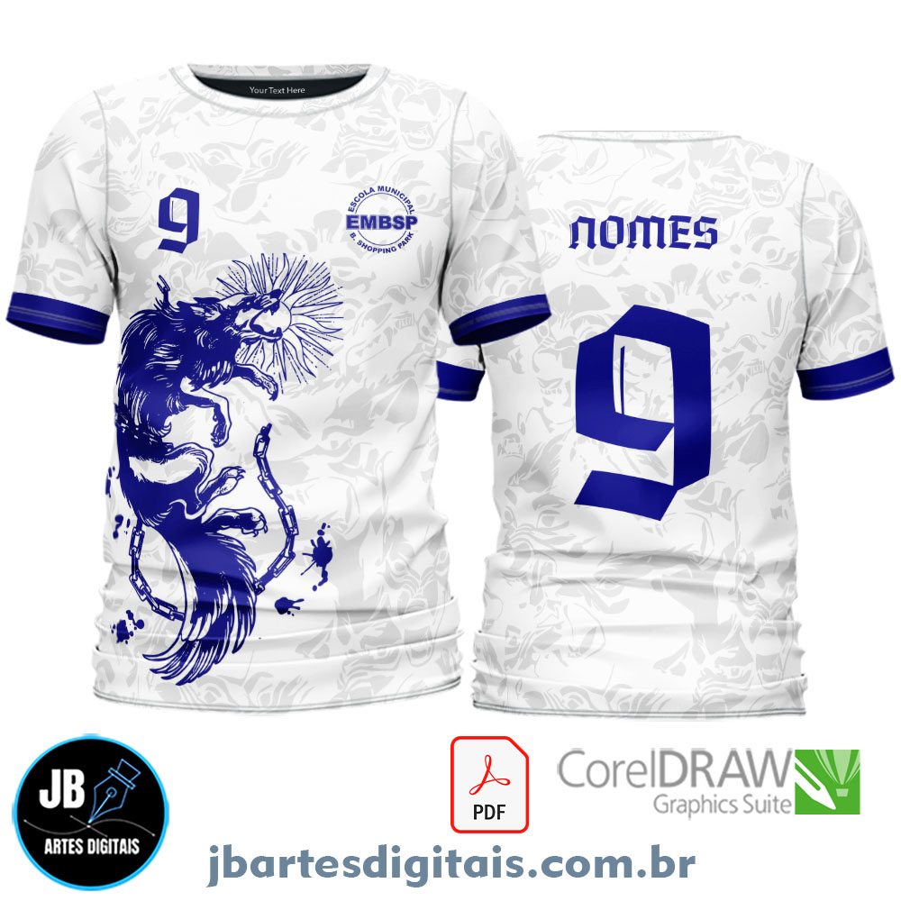 Arte camiseta Interclasse Sublimação Total (LOBO AZUL)