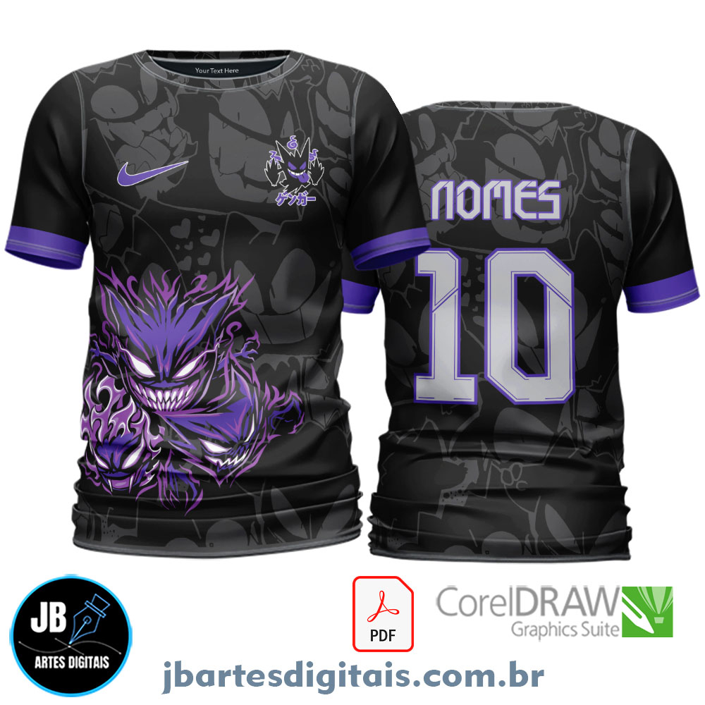 Arte camiseta Interclasse Sublimação Total (FANTASMAS ROXO)
