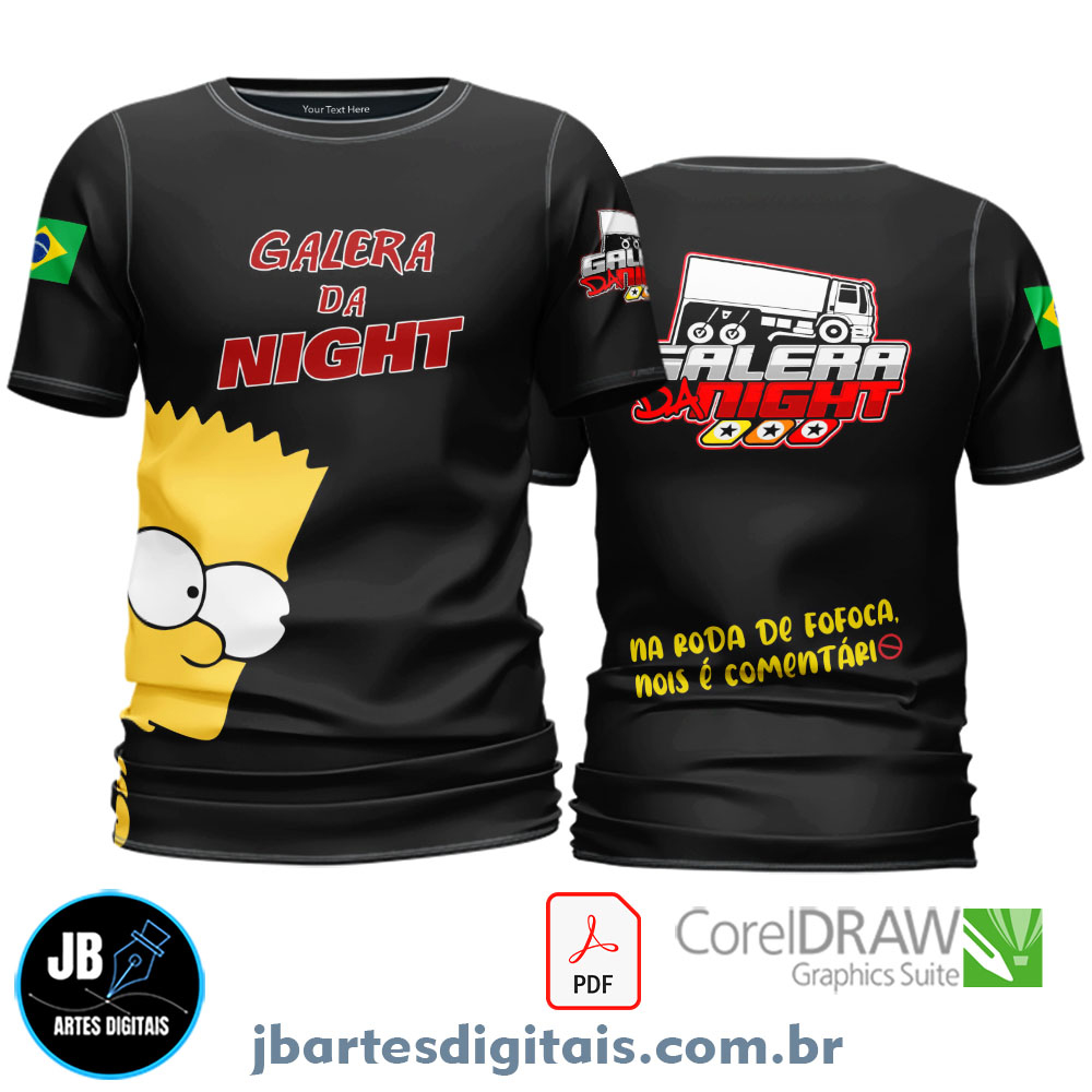 Arte camiseta Sublimação Total (GALERA DA NIGHT)