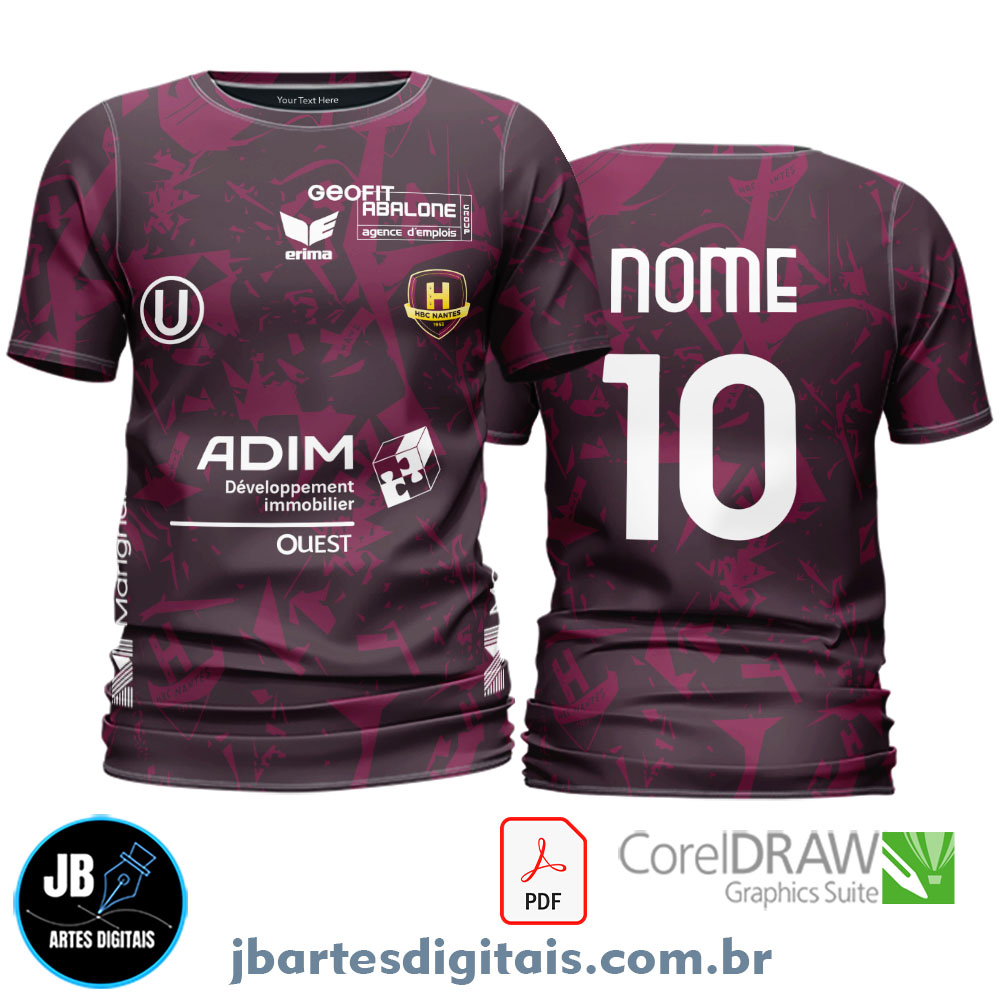 Arte camiseta Futebol Sublimação Total (NANTES CONCEPT VINHO)