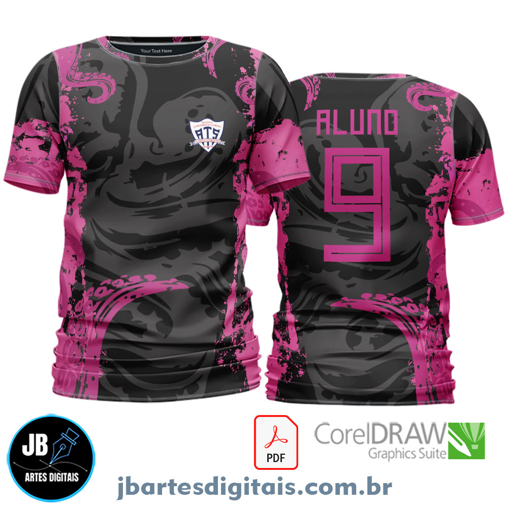 Arte camiseta Interclasse Sublimação Total (POLVO ROSA)