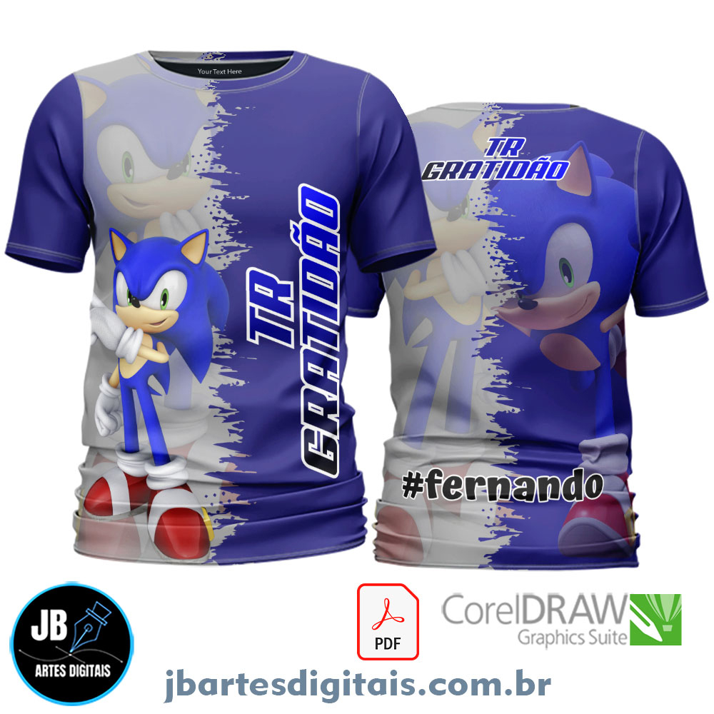 Arte camiseta Sublimação Total SONIC