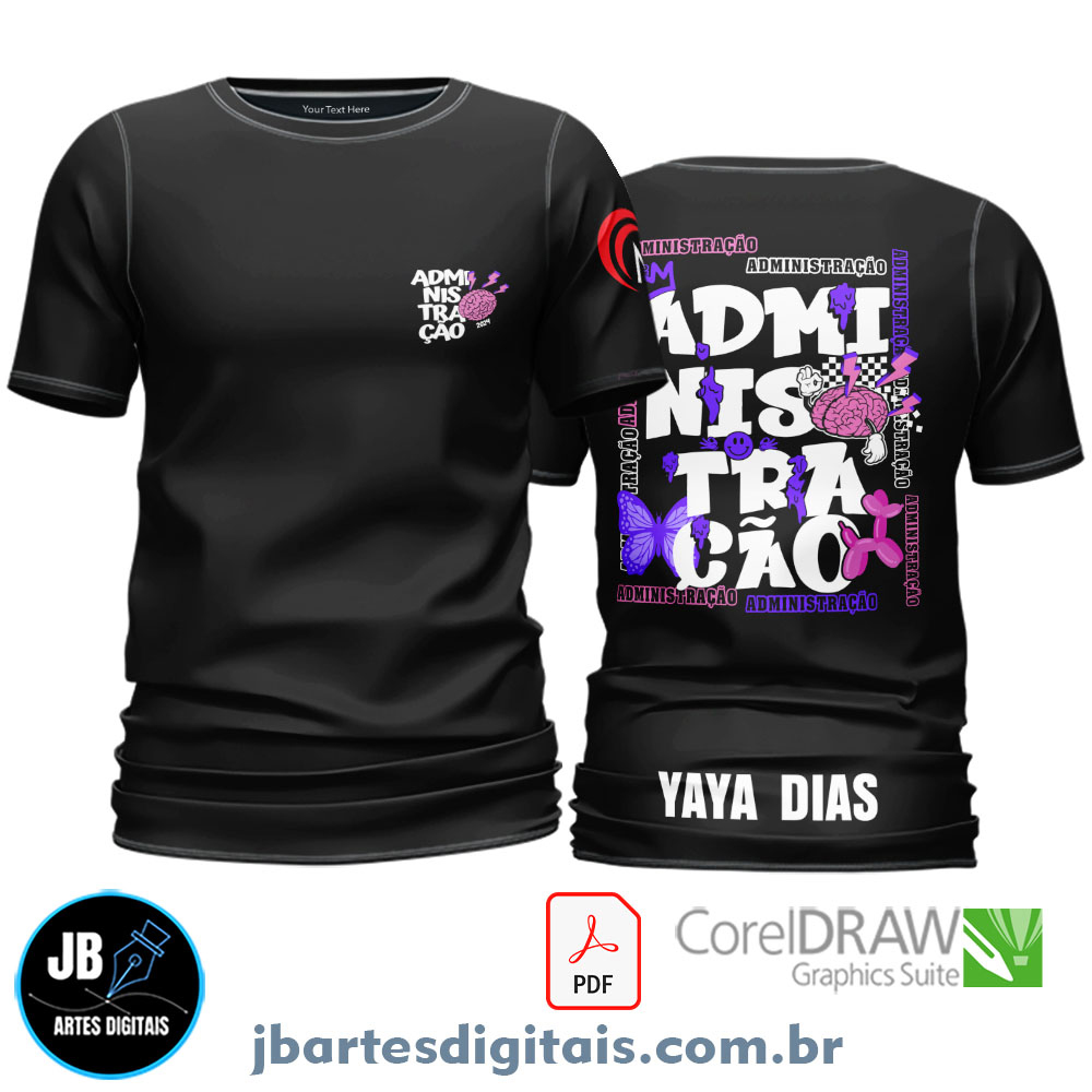 Arte camiseta Profissão Sublimação Total (ADMINISTRAÇAO BORBOLETA)