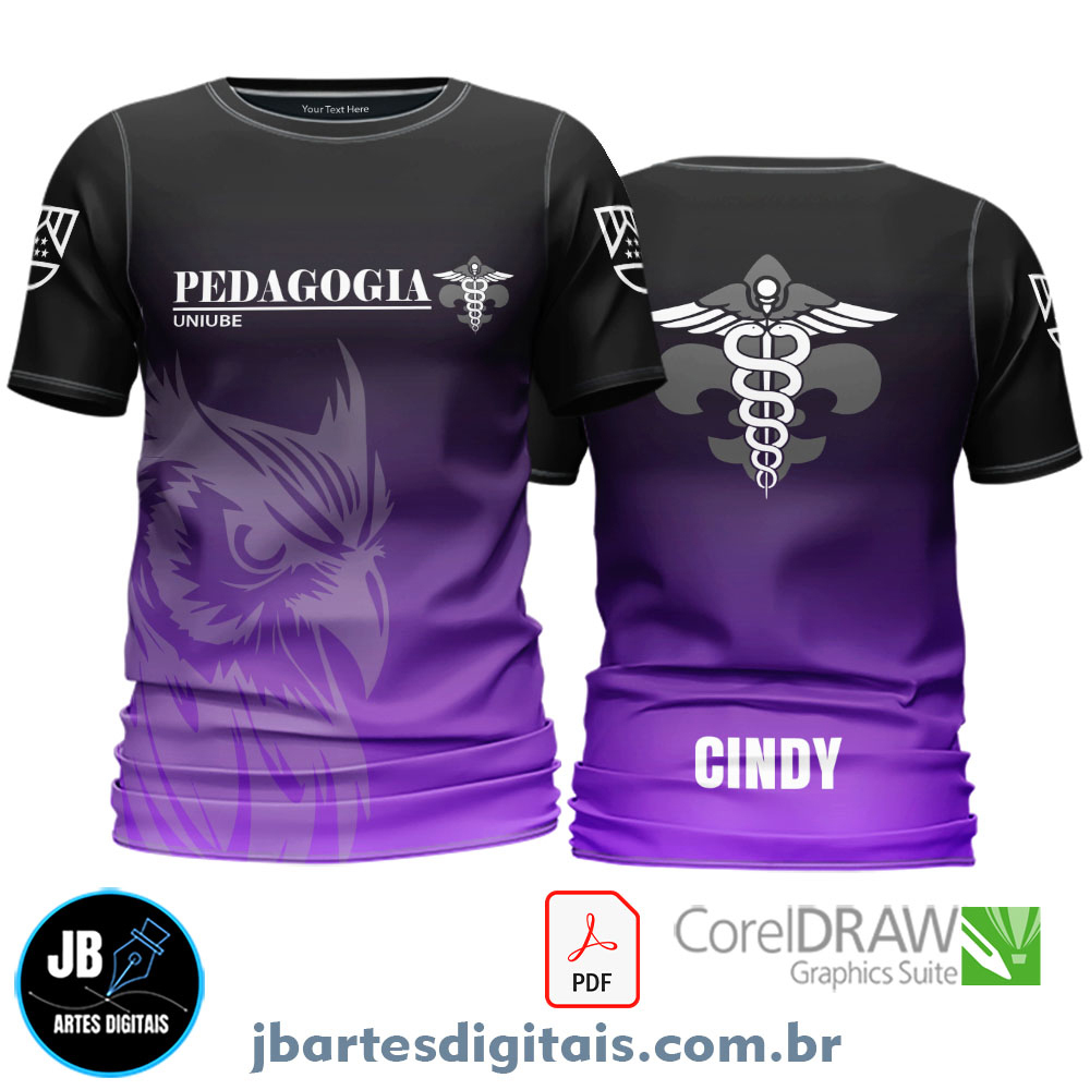 Arte camiseta Profissão Sublimação Total (PEDAGOGIA)