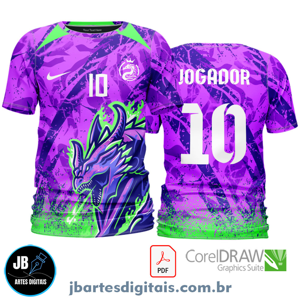 Arte camiseta Interclasse Sublimação Total (Patter - Dragão Neon 24)