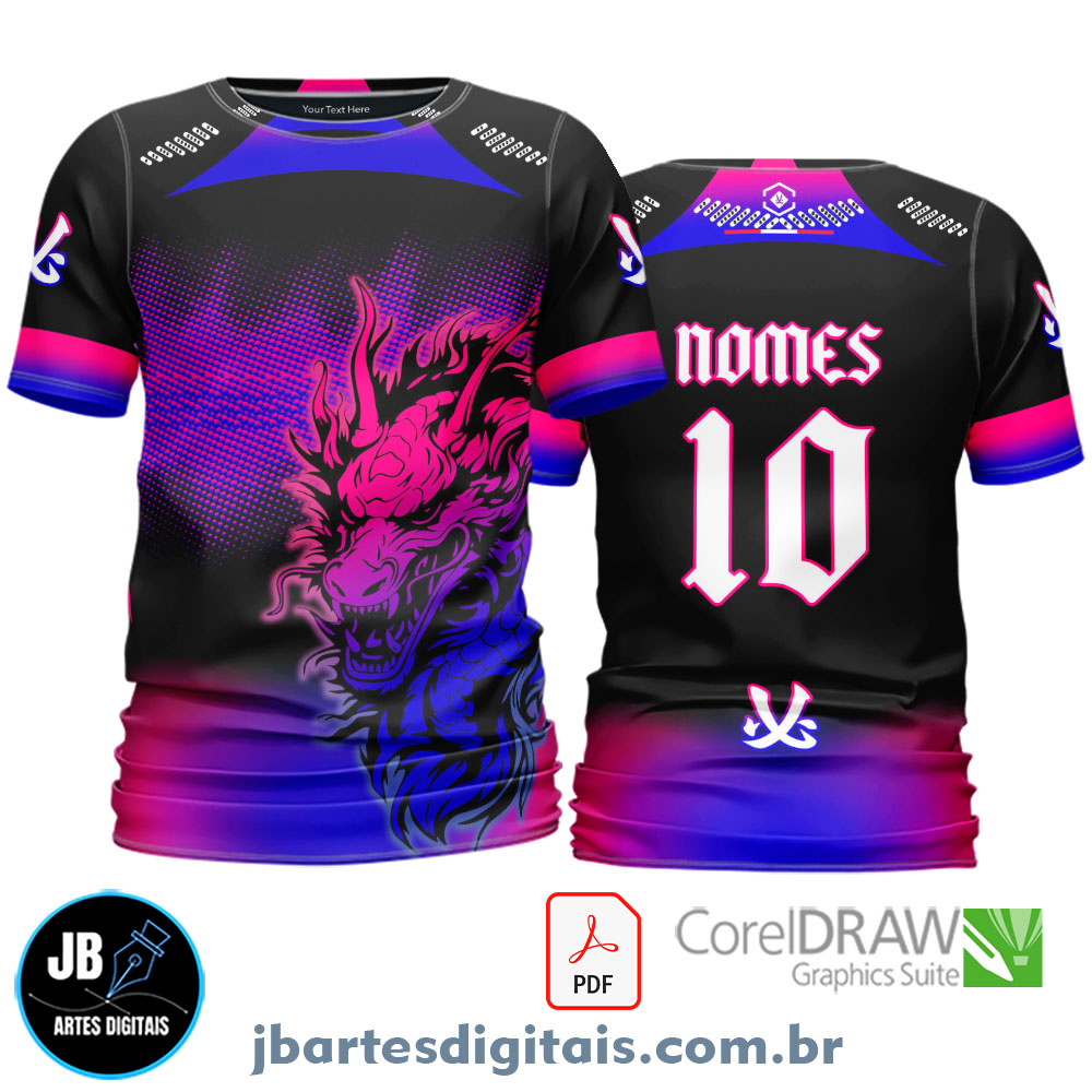Arte camiseta Interclasse Sublimação Total (DRAGAO NOVO DEGRADE)