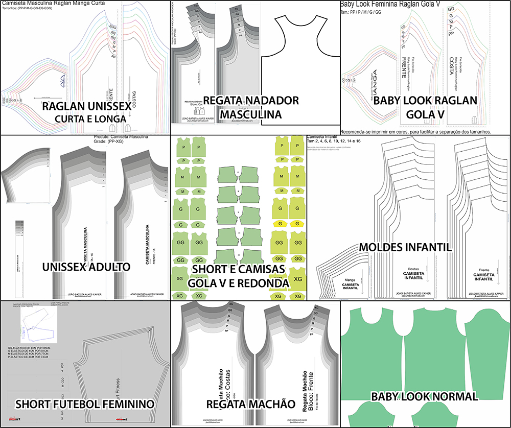 Modelagens Digitais (PACK COM 10 MOLDELAGENS VARIADAS)